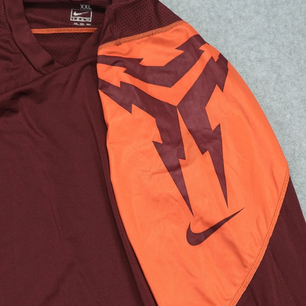 Nike Team Kobe Bryant Shirt Mens XXL Maroon Sheath Logo Training Compression LS‎